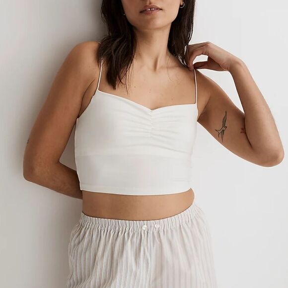 NWT Madewell Flex Sweetheart Crop Tank Top - Picture 1 of 8